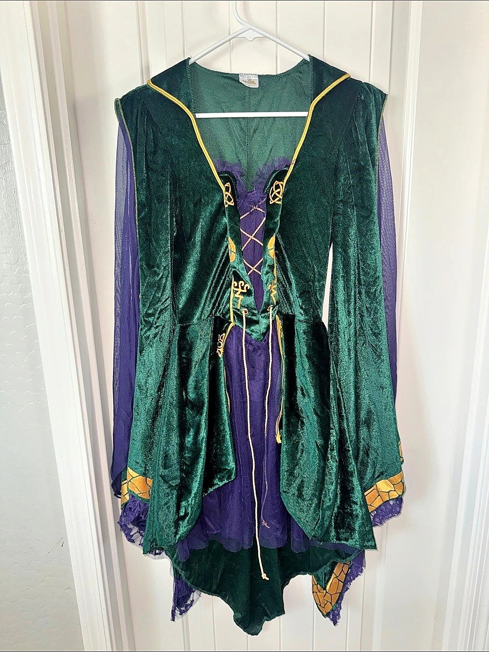 Official Hocus Pocus Velvet Halloween  costume short dress Sz M Winifred